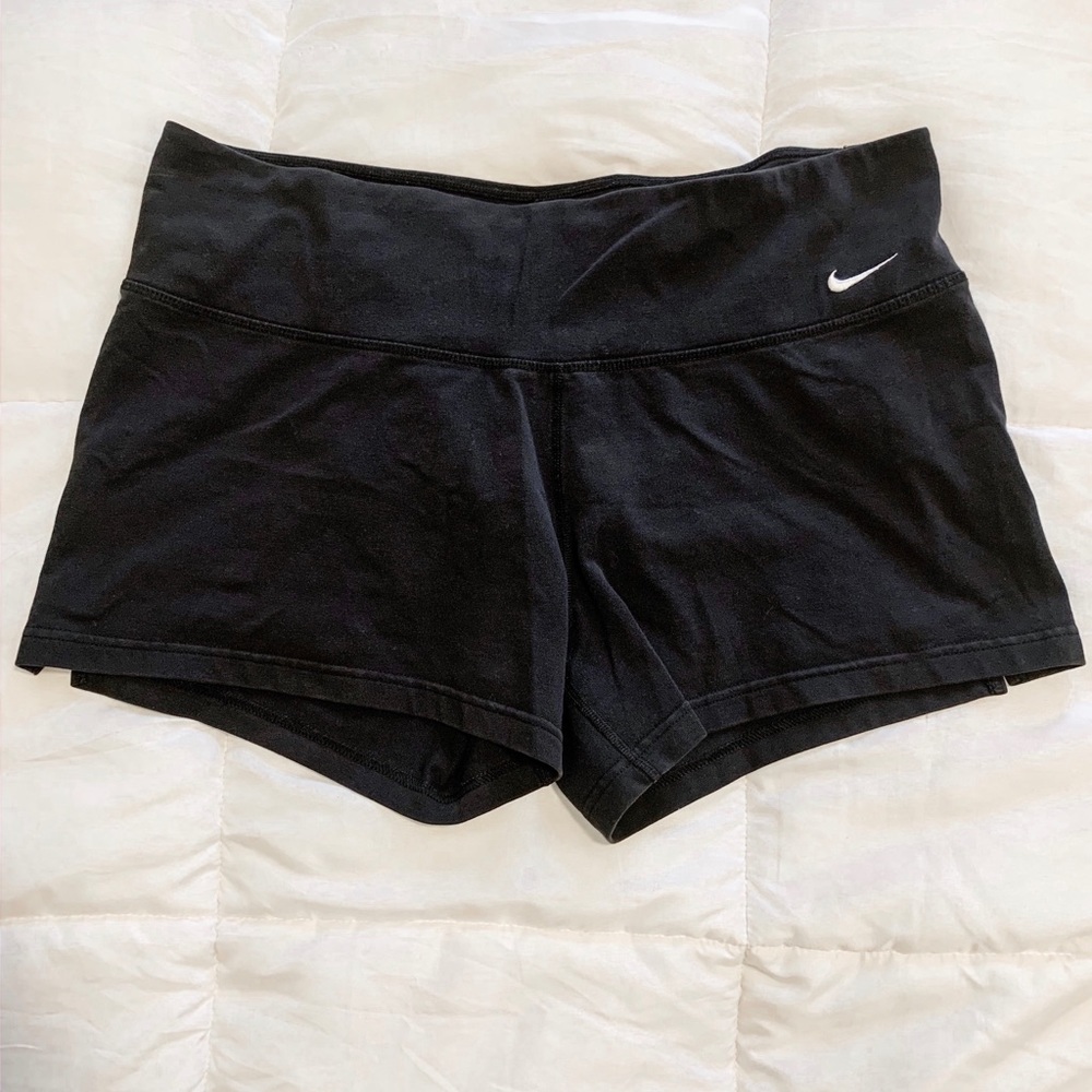 Black Nike cotton/spandex workout shorts